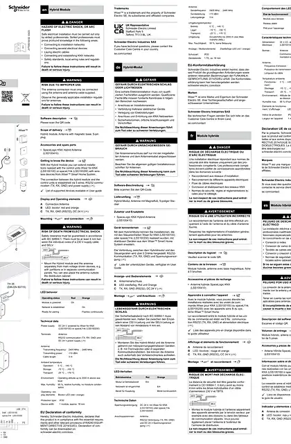 schneider施耐德SpaceLogic KNX 混合模块_ LSS100400_ 安装和连接_ ZH